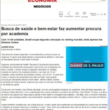 Busca de saúde e bem-estar faz aumentar procura por academia – Diário de S. Paulo