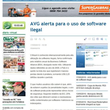 AVG alerta para o uso de software ilegal – Diário do Nordeste