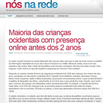 Maioria das crianças ocidentais com presença online antes dos 2 anos – Nós na Rede