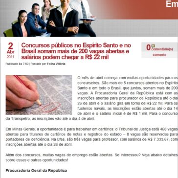 Professor de Educação Física – Folha Vitória