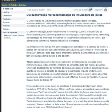 Dia da Inovação marca lançamento de Incubadora de Ideias – Prefeitura de São Paulo