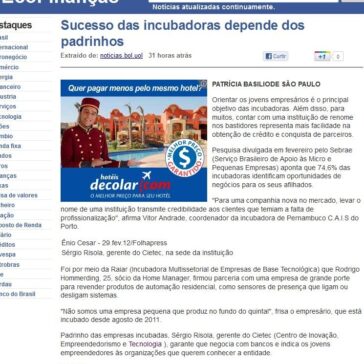 Sucesso das incubadoras depende dos padrinhos – Eco Finanças