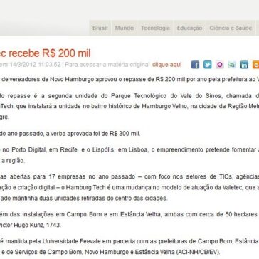 Valetec recebe R$ 200 mil – Café das Quatro