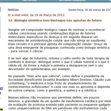 12. Biologia sintética tem destaque nas apostas do futuro – Jornal da Ciência