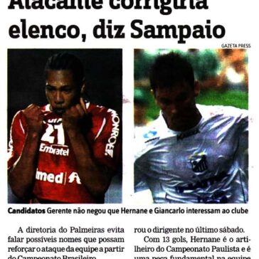 Atacante corrigiria elenco, diz Sampaio – Lance!