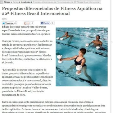 Propostas diferenciadas de Fitness Aquático na 22ª Fitness Brasil Internacional – Portal da Educação Física