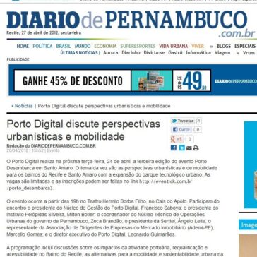 Porto Digital discute perspectivas urbanísticas e mobilidade – Diário de Pernambuco (Online)