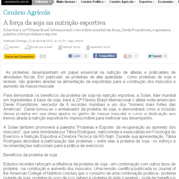 A força da soja na nutrição esportiva? – Cenário MT