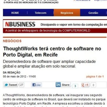 ThoughtWorks terá centro de software no Porto Digital, em Recife – ComputerWorld