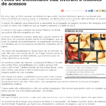 Fotos de Dieckmann nua tiveram 8 milhões de acessos – Conjuntura Online