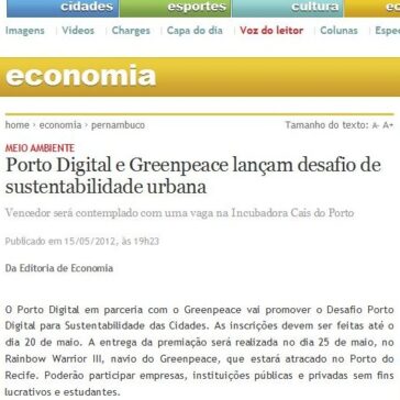 Porto Digital e Greenpeace lançam desafio de sustentabilidade urbana – Jornal do Commércio