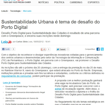 Sustentabilidade Urbana é tema de desafio do Porto Digital – Leia Já