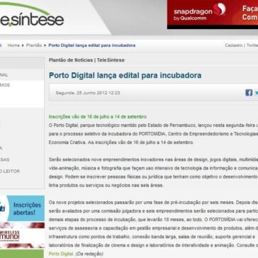 Porto Digital lança edital para incubadora – TeleSíntese