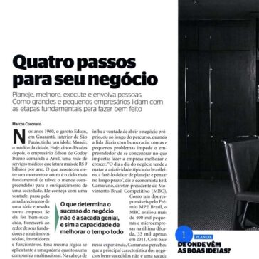 Quatro passos para seu negócio – Época