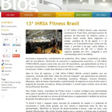 13ª IHRSA Fitness Brasil  – Visite São Paulo