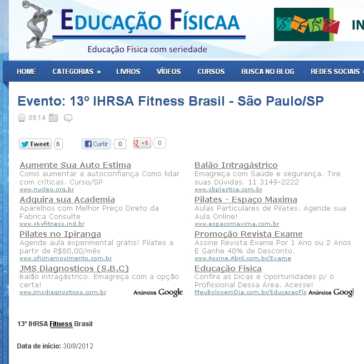 Evento: 13° IHRSA Fitness Brasil – São Paulo/SP – Portal da Educação Física