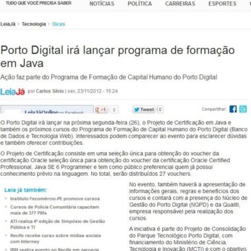 Porto Digital irá lançar programa de formação em Java – Leia Já