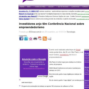 Investidores anjo têm Conferência Nacional sobre empreendedorismo – Boa Informação