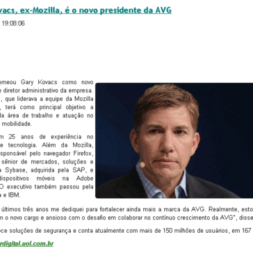 Gary Kovacs, ex-Mozilla, é o novo presidente da AVG – Tecnologia & Informação