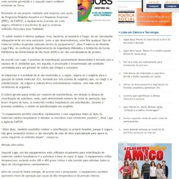 Empresa desenvolve esterilizador à base de ozônio – Jornal do Brasil