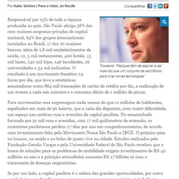 Urbanista prega criação de “cidades inteligentes” – Valor