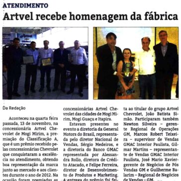 Artvel recebe homenagem da fábrica – Gazeta Guaçuana