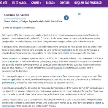 54% das crianças brasileiras entre 6 e 9 anos têm conta no Facebook – Boa Informação