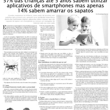 57% das crianças até 5 anos sabem utilizar aplicativos de smartphones mas apenas 14% sabem amarrar os sapatos – Empresas e Negócios