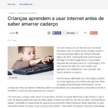 Crianças aprendem a usar internet antes de saber amarrar cadarço – Rádio Caçula