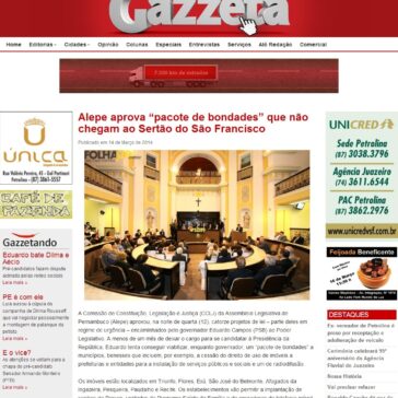 Alepe aprova ?pacote de bondades? que não chegam ao Sertão do São Francisco – Gazzeta