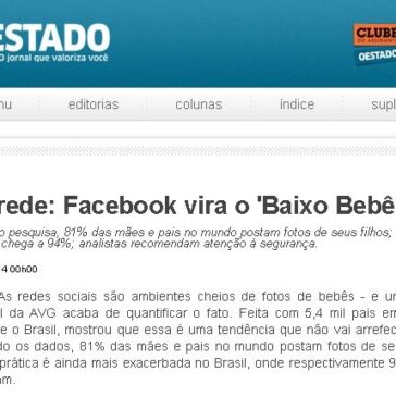 Na rede: Facebook vira o ‘Baixo Bebê’ –  O Estado do Maranhão (On-line)