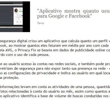 “Aplicativo mostra quanto usuário vale para Google e Facebook” – Isto É Online