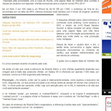 Página falsa do Walmart usa ofertas para roubar dados – Vooz