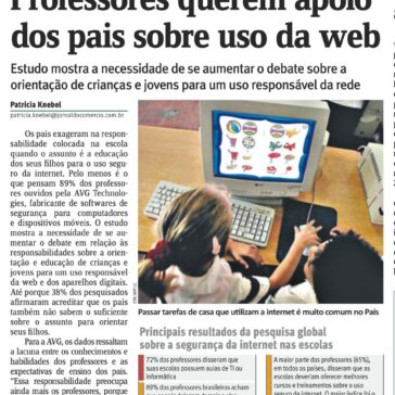 Professores queremapoio dos pais sobre uso da web –  Jornal do Comércio