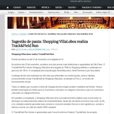 Sugestão de pauta: Shopping VillaLobos realiza Track&Field Run – AgitoSP