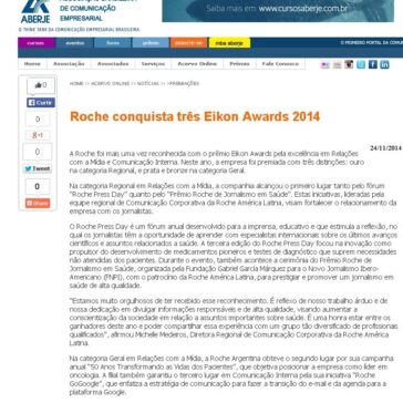 Roche conquista três Eikon Awards 2014 – ABERJE