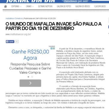 O mundo de Mafalda invade São paulo a partir do dia 19 de Dezembro – Jornal Dia Dia