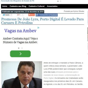 Promessa De João Lyra, Porto Digital É Levado Para Caruaru E Petrolina – Ablogpe
