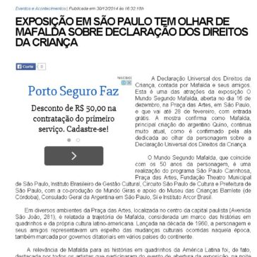 Exposição em São Paulo tem olhar de Mafalda sobre declaração dos direitos da criança – Jornal Dia a Dia