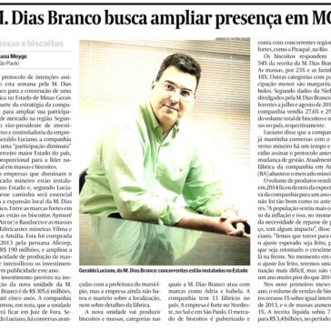 M.Dias Branco busca ampliar presença em MG – Valor Econômico – Página B5
