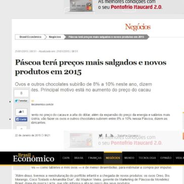 Páscoa terá preços mais salgados e novos produtos em 2015 – Brasil Econômico