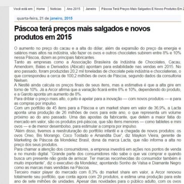 Páscoa terá preços mais salgados e novos produtos em 2015 – Datamark