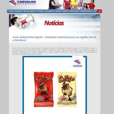 Arcor desenvolve Sapito – chocolate exclusivo para as regiões Norte e Nordeste – Carvalho Supermercado