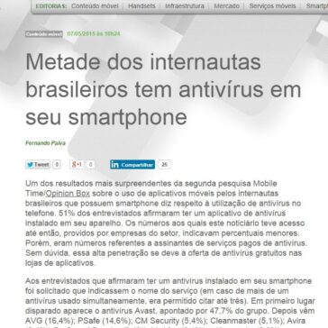 Metade dos internautas brasileiros tem antivírus em seu smartphone – Mobile Time