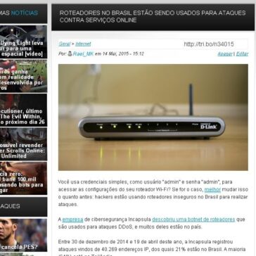 Roteadores no Brasil estão sendo usados para ataques contra serviços online – Tribo Gamer