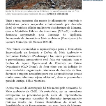 ?Máfia do lixo? é denunciada ao Ministério Público do Amazonas – A Critica