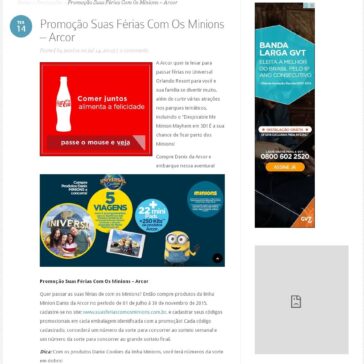 Promoção Suas Férias Com Os Minions ? Arcor – A Promoção