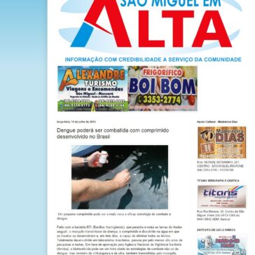 Dengue poderá ser combatida com comprimido desenvolvido no Brasil – São Miguel em Alta