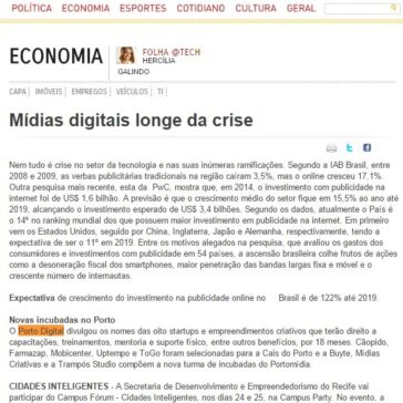 Mídias digitais longe da crise – Folha Pe