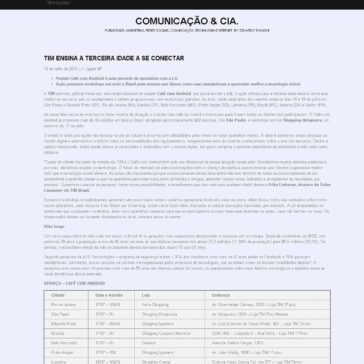 TIM ENSINA A TERCEIRA IDADE A SE CONECTAR – Comunicação & Cia